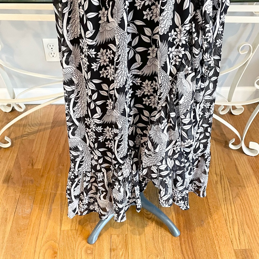 Black and white floral print LC Lauren Conrad Midi Dress - Picture 6 of 10